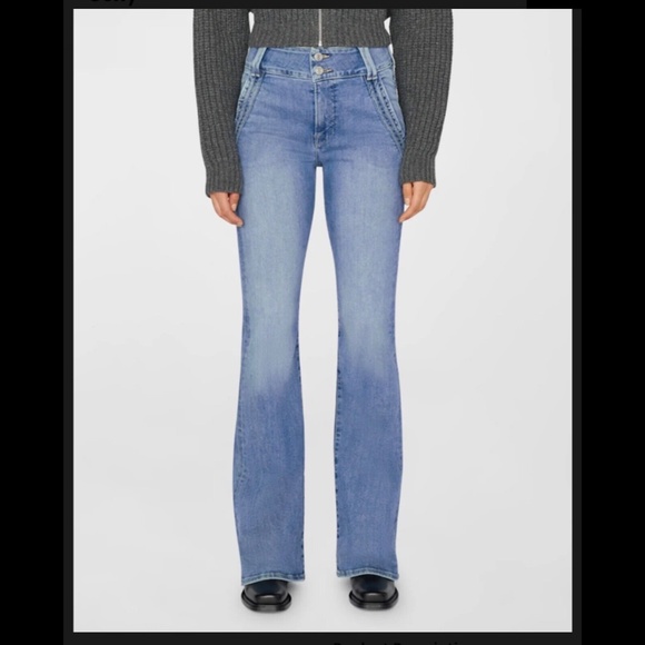 Frame The Double Detail High Rise Flare Denim Jeans Color Merced Size 32 - NWT
